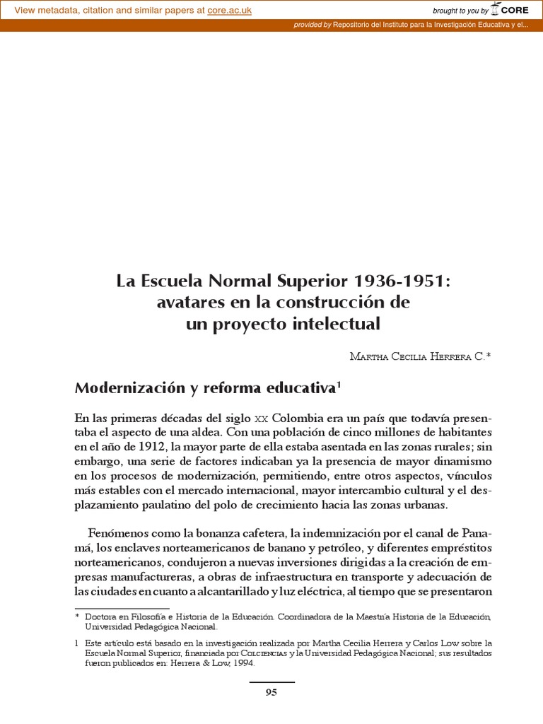 1994 La Escuela Normal Superior Martha Cecilia Herrera PDF