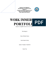 Work Immersion Portfolio: (Based On Deped Order No. 30 S. 2017)