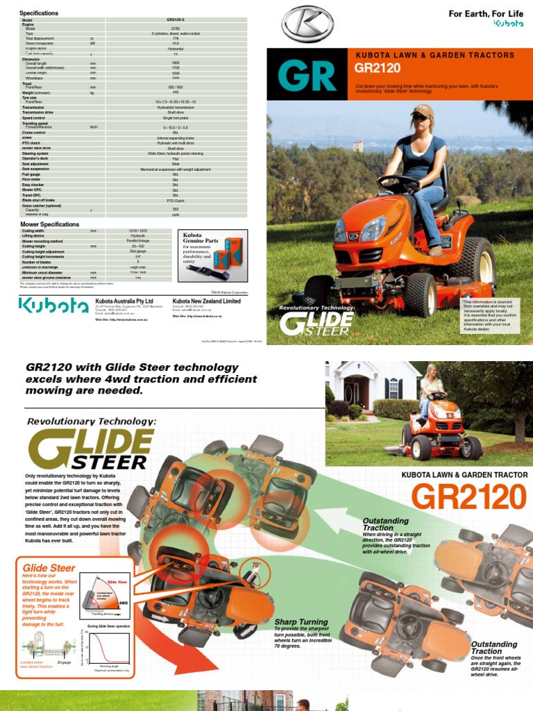 Kubota - Mower GR2120 48 - GR2120 54 | PDF | Lawn Mower | Mower