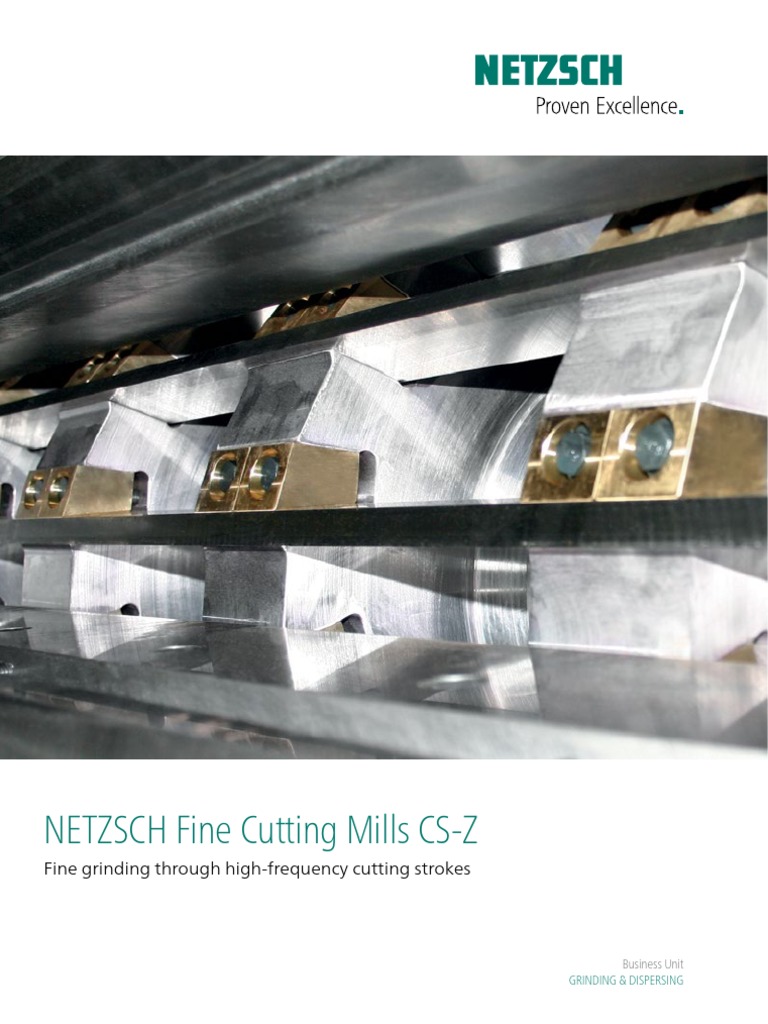NETZSCH Fine Cutting Mill CS-Z e | PDF | Materials | Secondary Sector ...