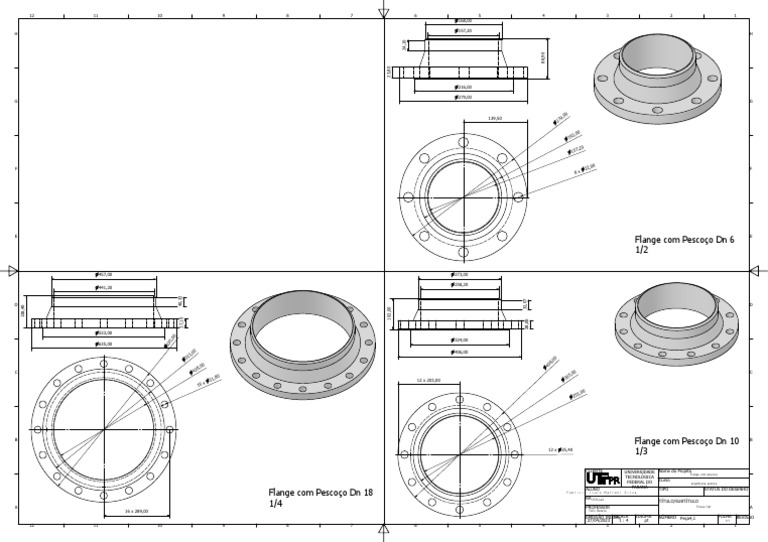 Desenho Técnico de Flange com Pescoço | PDF
