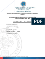 Ficha de Inscripción Ficha Madrina de Deportes