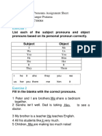 Exercises of Pronouns.