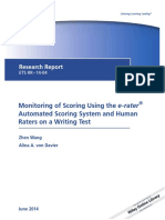 ETS Research Report Series - 2014 - Wang - Monitoring of Scoring Using The e Rater Automated Scoring System and Human