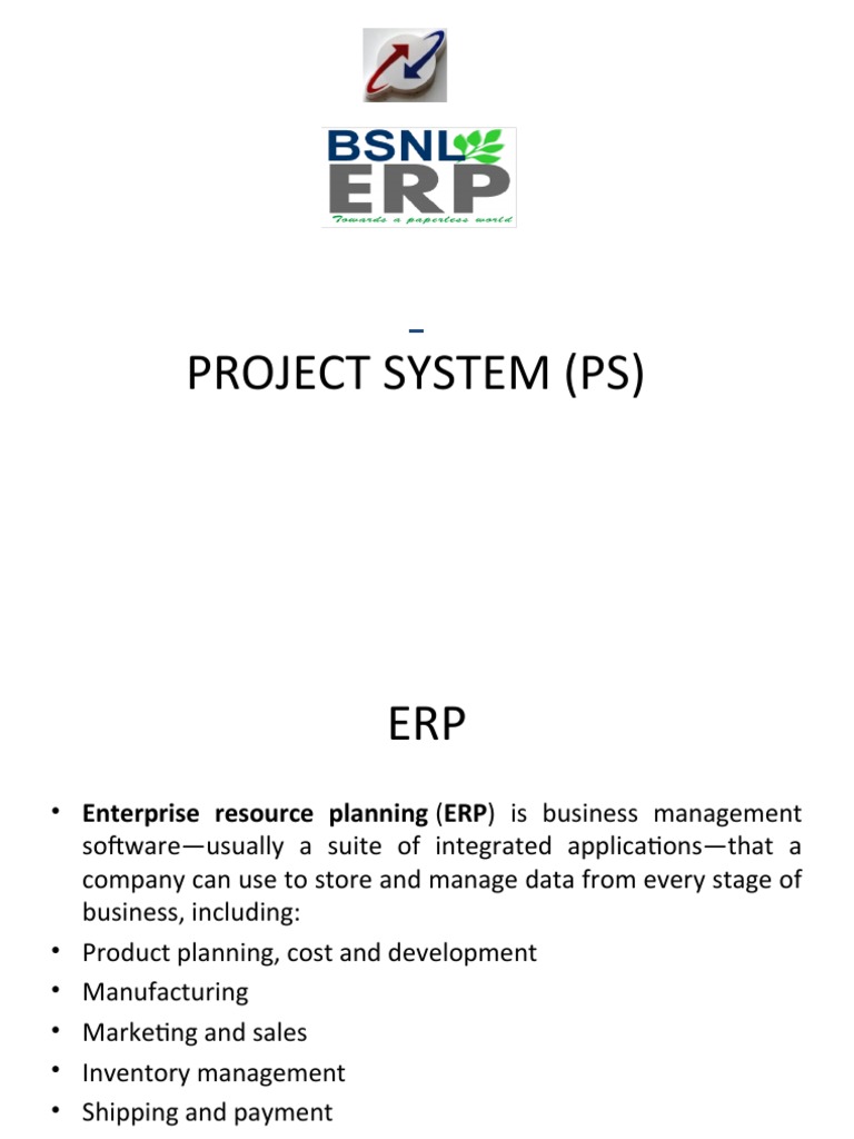 ERP Project System PDF Enterprise Resource Planning Information