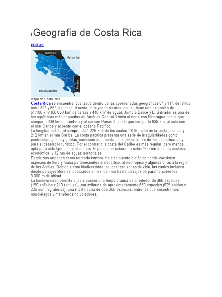 Geografia de Costa Rica | PDF