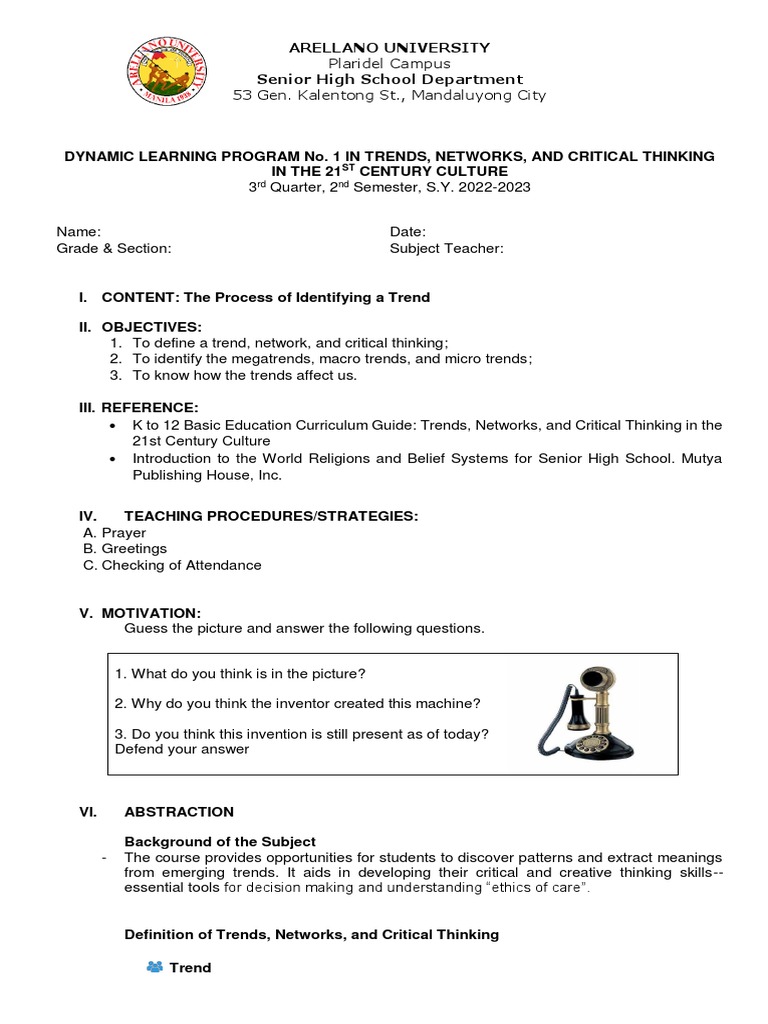 Identifying Trends in Education | PDF | Critical Thinking | Thought