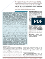 Understanding The Fountain of Social License To Operate The Trends and Implications For The Extractive Industries in Cameroon