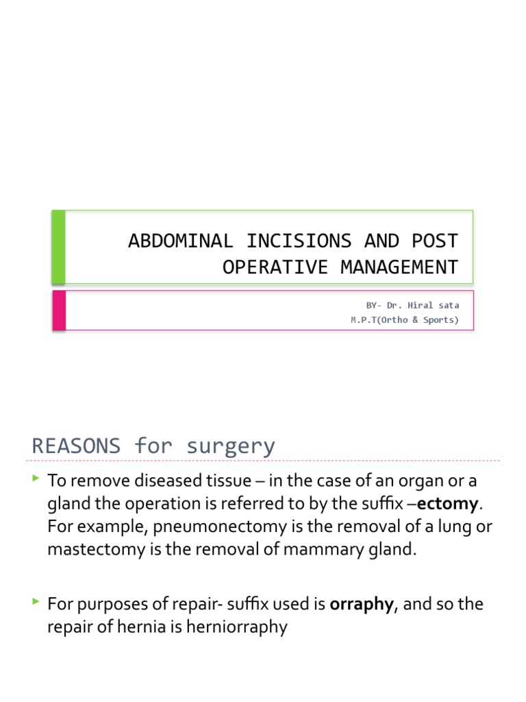 Abdominal Incisions New | PDF | Abdomen | Human Anatomy