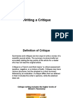 (Lecture) Writing A Critique