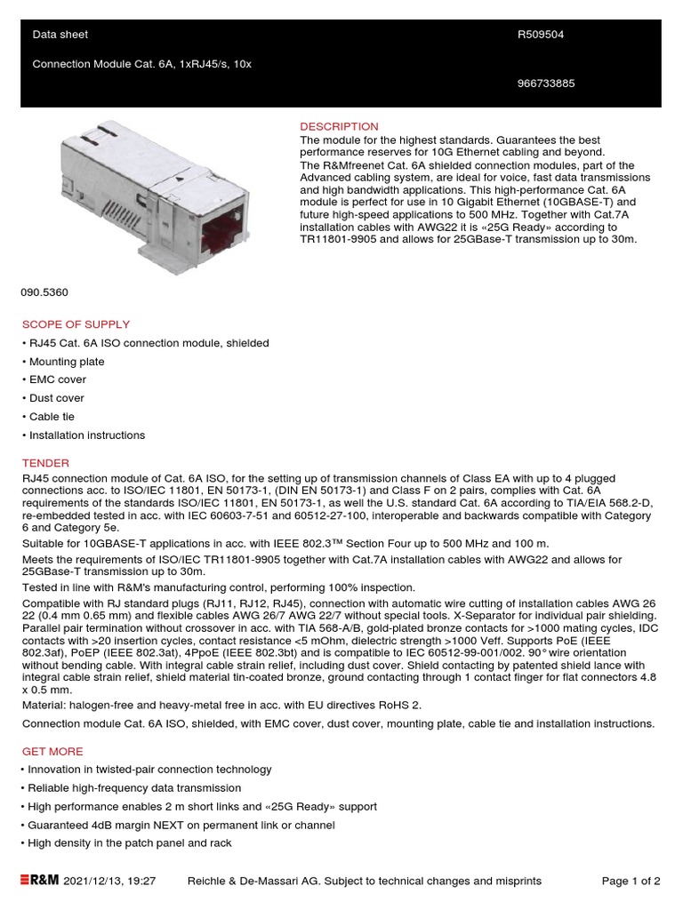 DSH R509504 en | PDF | Electrical Connector | Computing