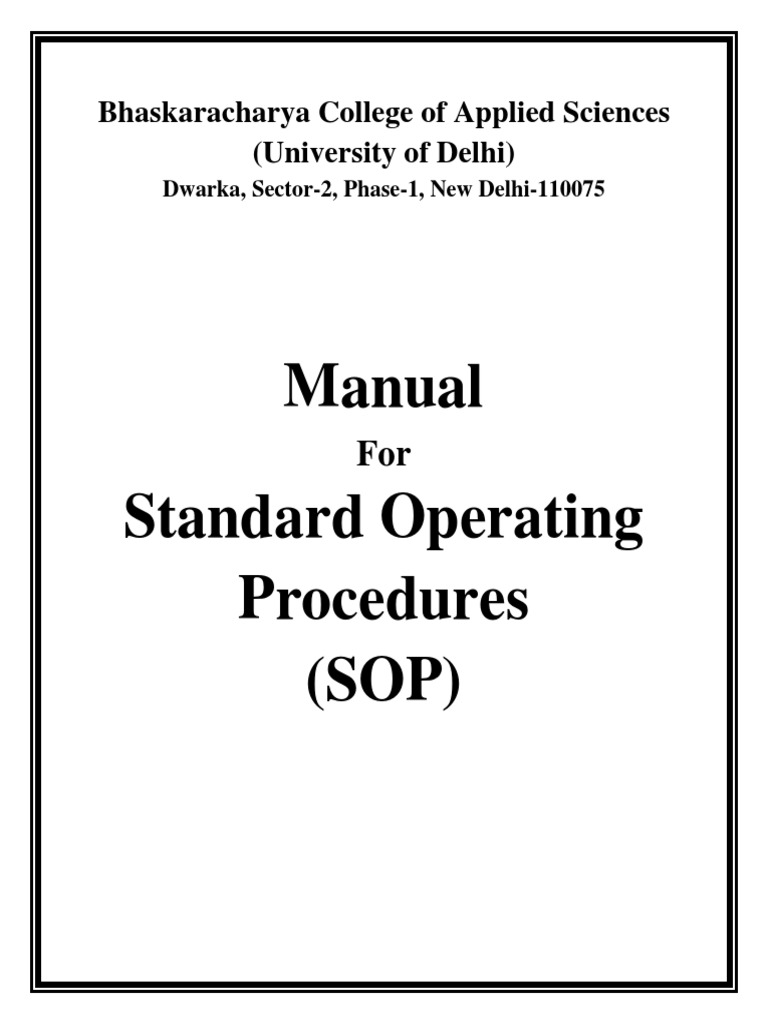 Manual For SOP | PDF | Online And Offline | Lecture