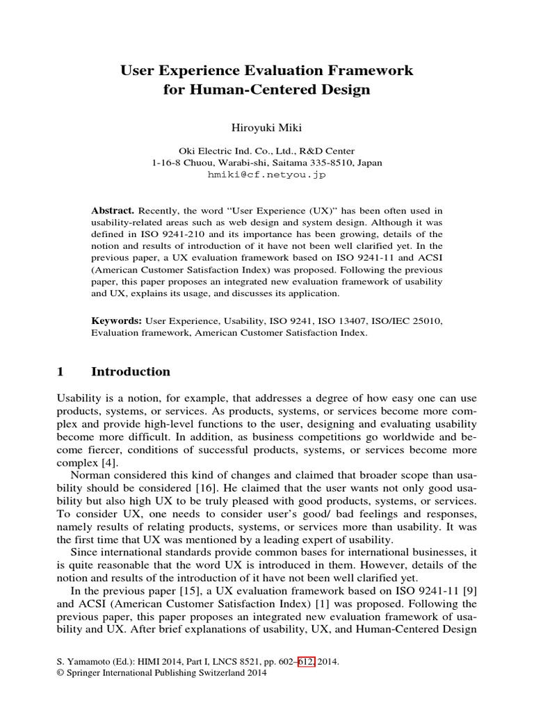 UX Evaluation Framework Overview | PDF | User Experience | Usability