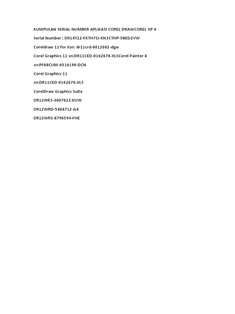 Serial de Corel Draw | PDF
