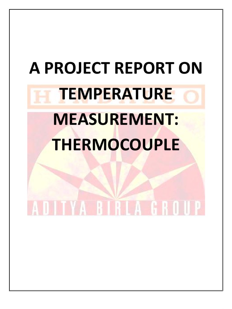 A Project Report On Temperature Measurement | PDF | Thermocouple ...