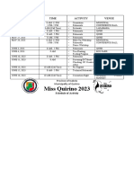 Schedule of Activity