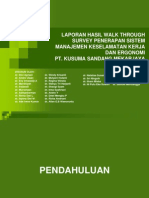 Laporan Hasil Walk Through Survey Penerapan Sistem Manajemen