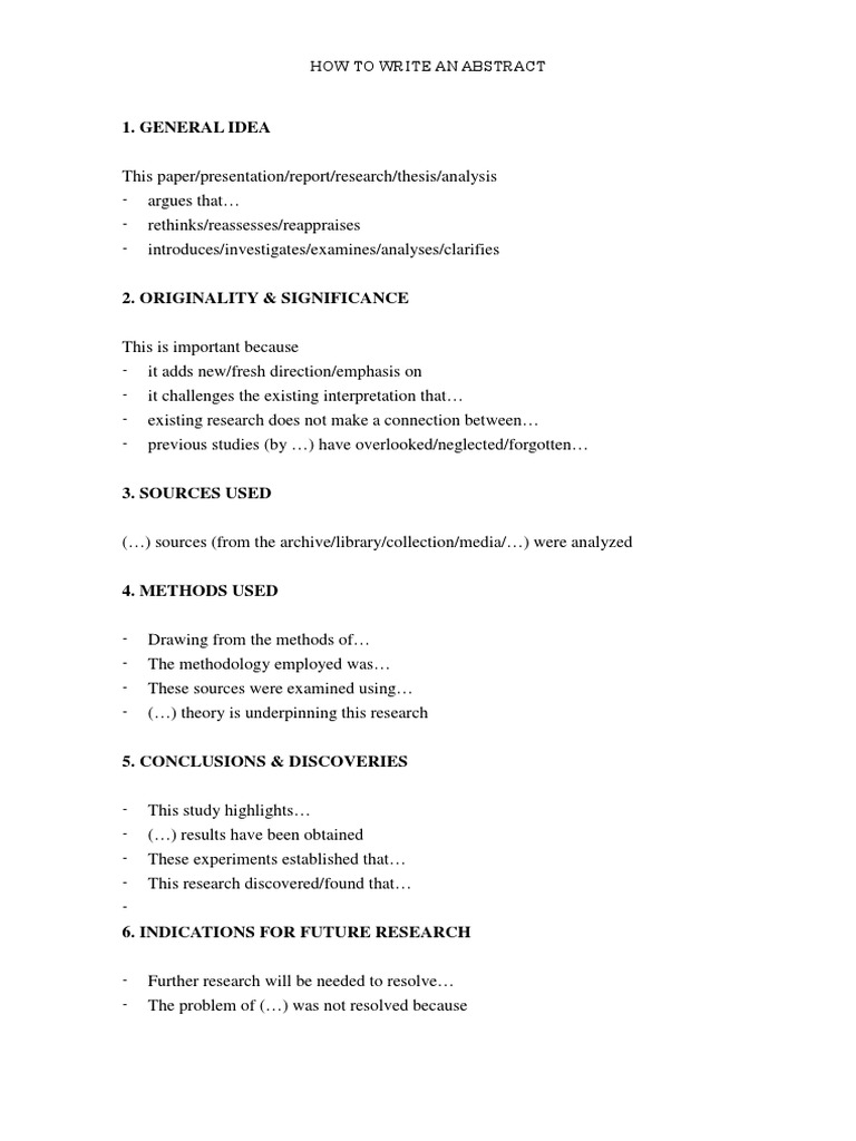 how_to_write_abstract | PDF