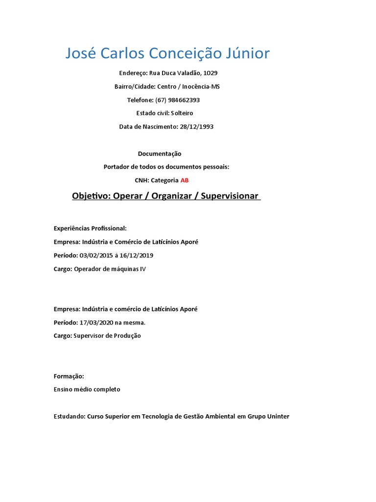 Meu Currículo | PDF | Ciências Sociais