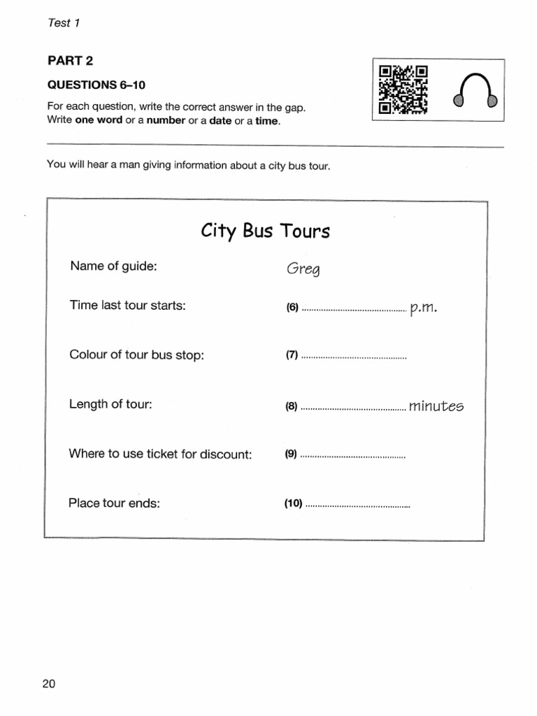Ket 1 2020 - Cut Test 1 2 | PDF