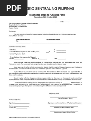 Annex B_Negotiated Offer to Purchase Form (1)