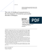 The Role of Childhood Traumatization in The Development of Borderline Personality Disorder in Hungary