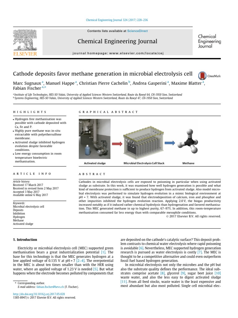 Articolo Per Single Chamber Microbial Bioelectrolysis Cell | PDF ...