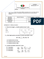 Evaluacion N°1 Numeros y Operaciones Nivel Inicial