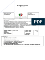 MATEMÁTICA Evaluacio N°1 Numeros Enteros