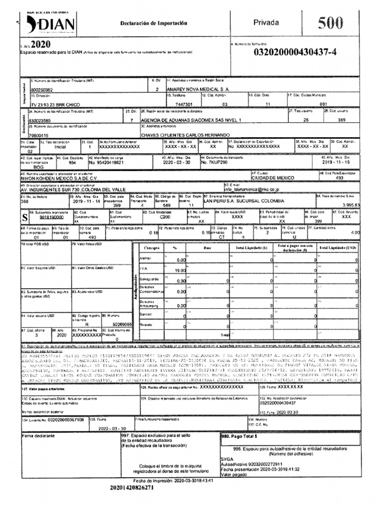 Declaracion De Importacion Pdf