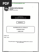 Maths Literacy GR 12 April 2021 QP and Memo 2