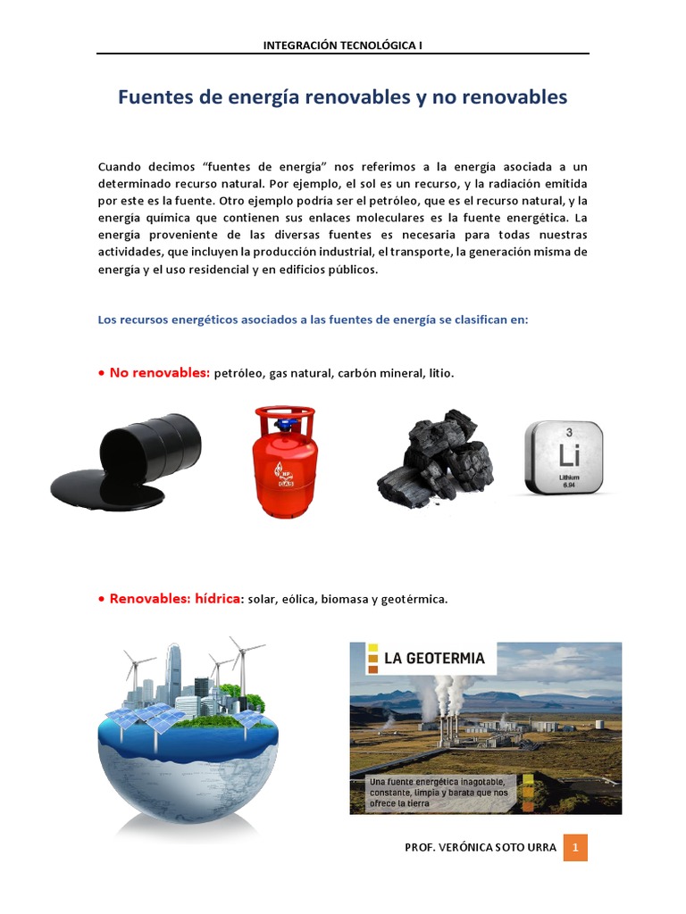 3-Fuentes de Energía Renovables y No Renovables | PDF | Energía ...