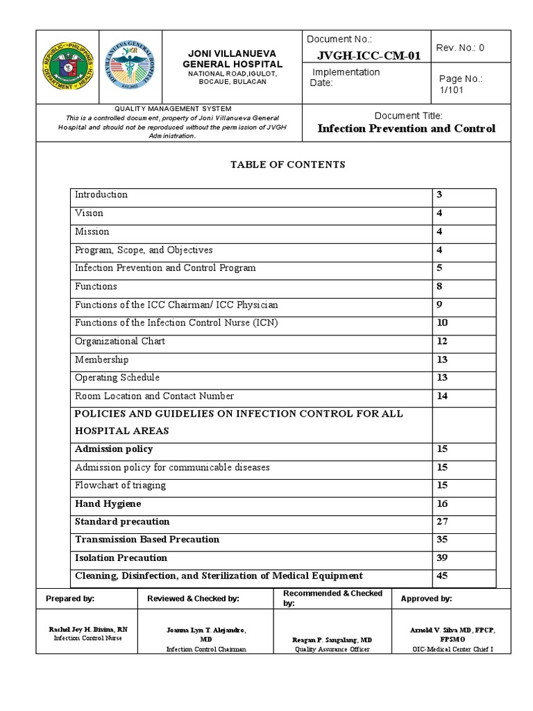 Infection Control Policy Overview | PDF | Hospital Acquired Infection ...