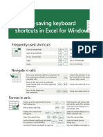 Shortcuts Excel