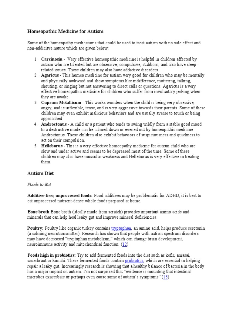 Homeopathic Medicine For Autism PDF Autism Spectrum Vitamin D