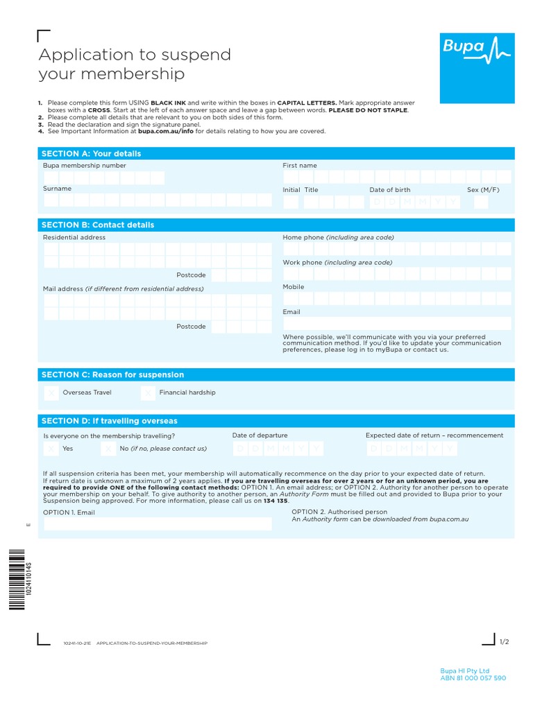 Retail Suspension Form PDF Insurance Mail