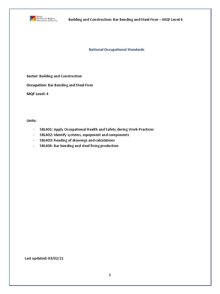 Advanced Bar Bender and Steel Fixer PDF Occupational Safety And