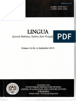 Lingua - Jurnal Bahasa, Sastra Dan Pengajarannya