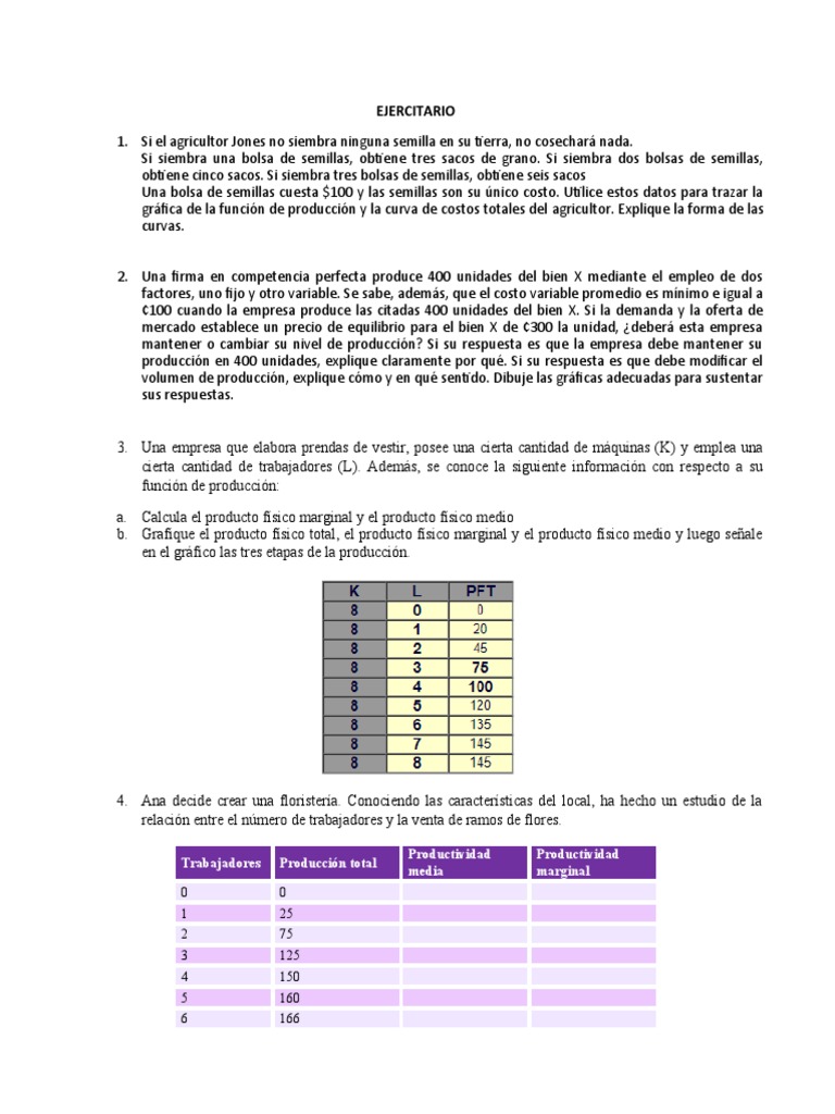 Análisis de Costos y Producción en Empresas | PDF | Precios | Oferta y ...
