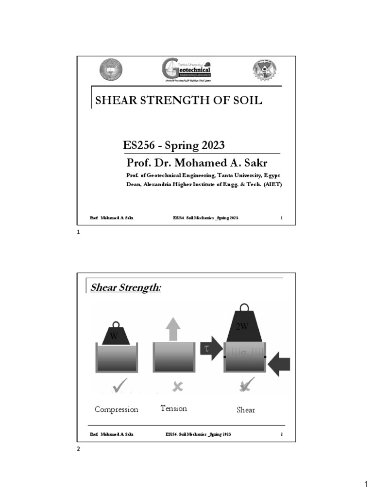 Shear Strength of Soil Mechanics | PDF | Soil Mechanics | Natural Materials