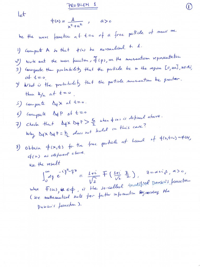 Problem C2 Quantum Physics | PDF
