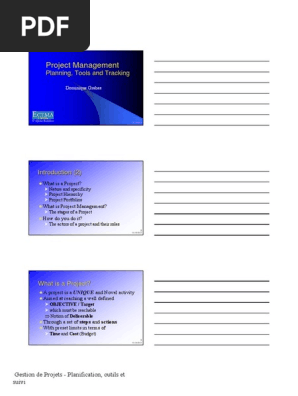 Project management planning tools and tracking