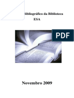 Boletim Bibliográfico de Novembro de 2009