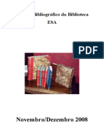 Boletim Bibliográfico de Novembro e Dezembro de 2008