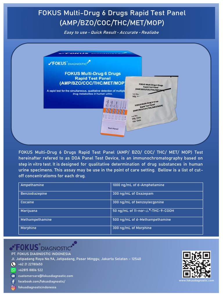Brochure FOKUS MultiDrug 6 Drugs Rapid Test Panel PDF