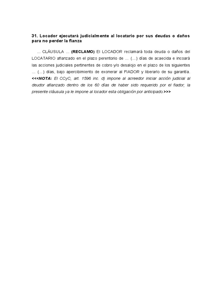 Locador Ejecutará Judicialmente Al Locatario Por Sus Deudas o Daños ...