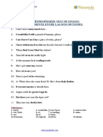 Quincuagésimoprimer Test de Ingles: Elige Sabiamente Entre Las Dos Opciones