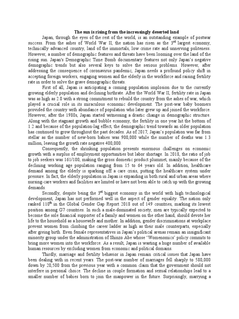 The Sun Is Rising From The Increasingly Deserted Land | PDF ...