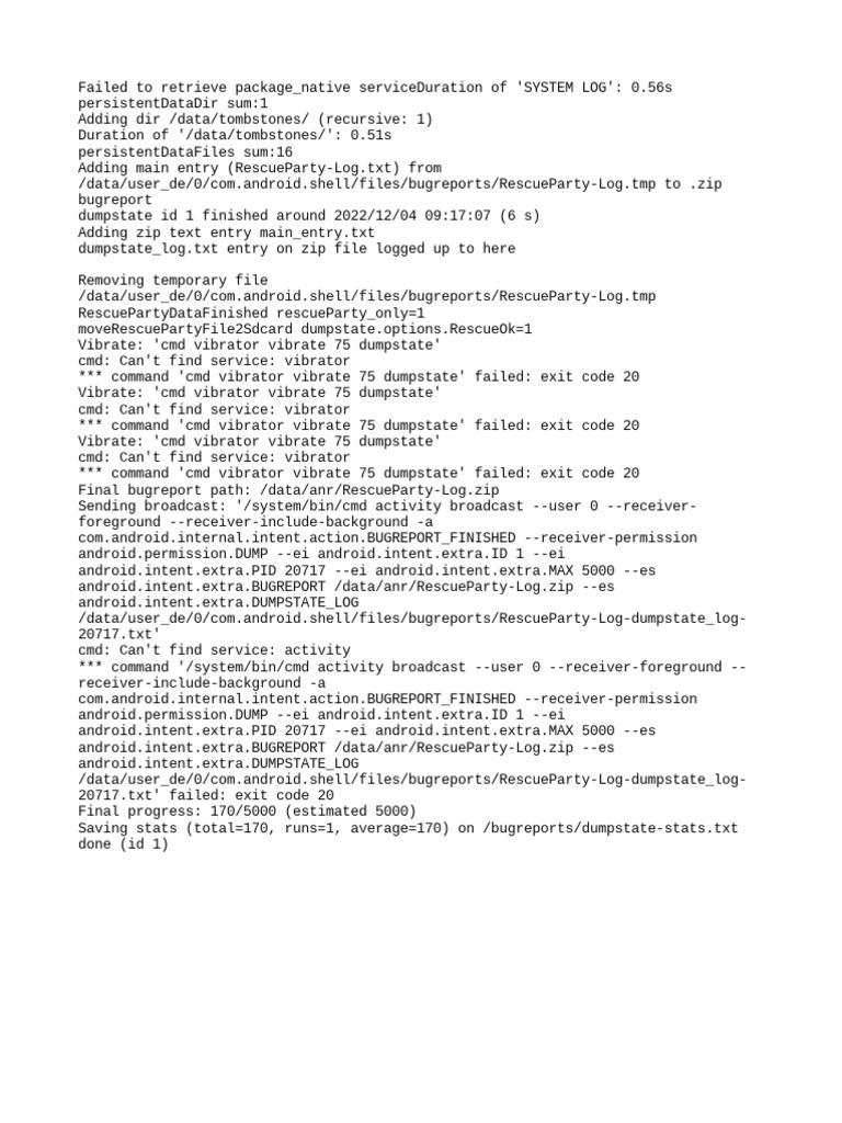 Android Bugreport Log Analysis | PDF | Computers