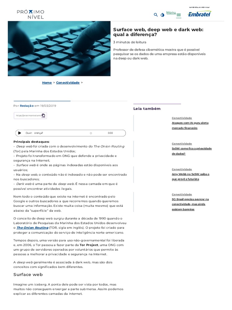 Surface Web, Deep Web E Dark Web: Qual É A Diferença? – GPJJO